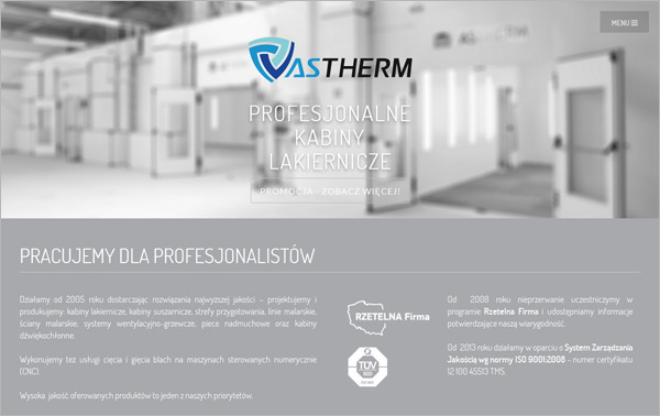 24x36.pl dla ASTHERM- strona www, katalog firmowy